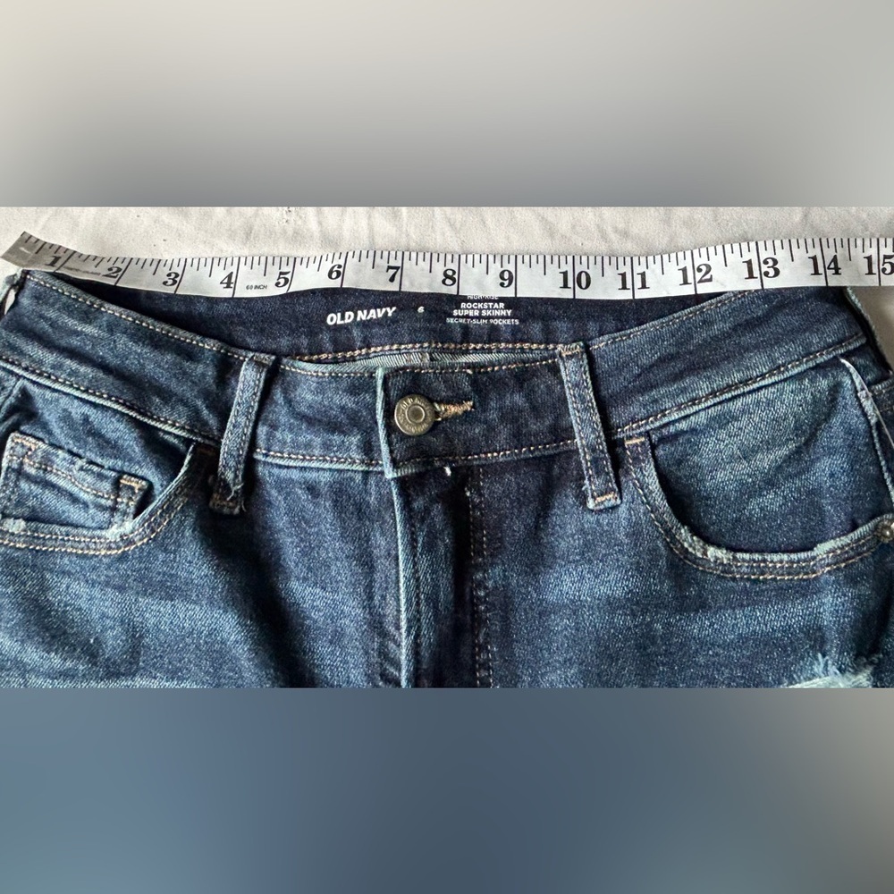 Old Navy High-Rise Rockstar Super Skinny Jeans - Dark Blue - Picture 5 of 7